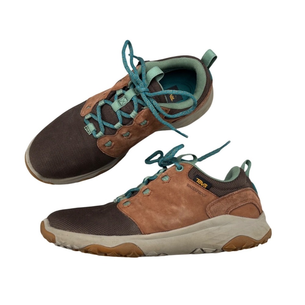 Teva Arrowood Venture Hiking Shoes Brown Teal Suede Waterproof Women's 8.5